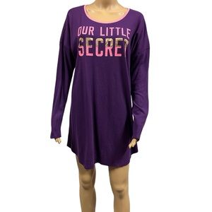 Victorias Secret Sleep Shirt Nightgown PJ Our Little Secret Purple Pink Womens M